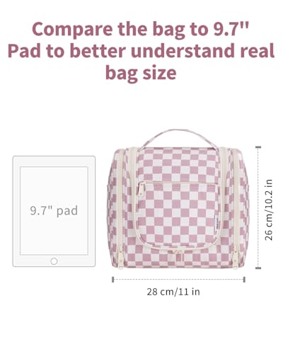 Large Hanging Toiletry Bag for Women Travel Makeup Bag Organizer Toiletries Bag Dry Wet Separation for Cosmetics Essentials Accessories