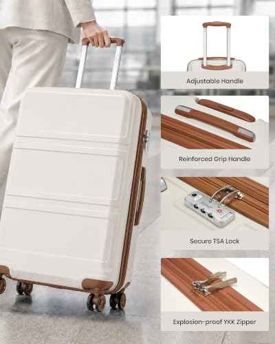 24 Inch Luggage Suitcase with Spinner Wheels TSA Lock