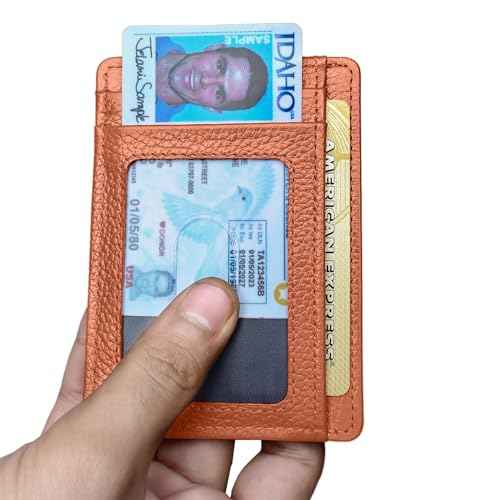 LEATHER Handcrafted Front Pocket Credit Card Holder with RIFD Blocking