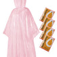 Disposable Adult Rain Ponchos Clear Emergency Raincoat (4 Count)