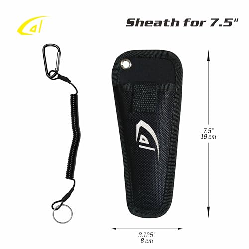 danco 7.5 Inch Aluminum Fishing Side Cutters with Sheath and Safety Lock