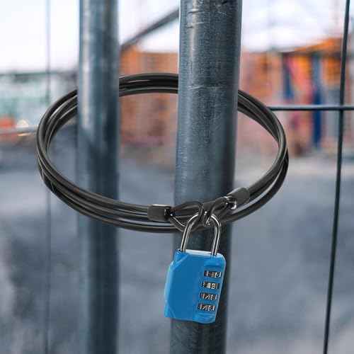 12 Pack Security Cable Luggage Lock with Loops 4 ft 3mm Braided Steel Coated Bike Cable Wire Double Loop Anti Theft Safety for U Lock (12 Count)