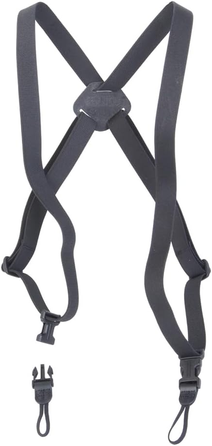 OP/TECH USA Bino/Cam Harness with Quick Release – Dual Camera Shoulder Strap – DSLR Camera Strap – Binocular Harness for Hiking – Elastic,Black - Made in USA
