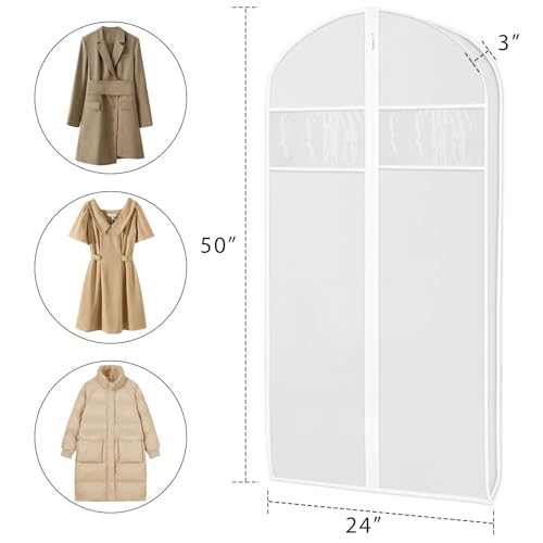 Clear Suit Coat Bag for Storage Dress Bags for Hanging Clothes 50 in