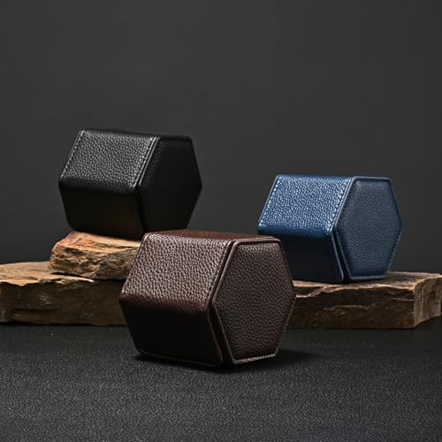 Single Watch Box Blue Hexagonal