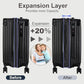 Black Luggage Set 3 Piece (3 Count)