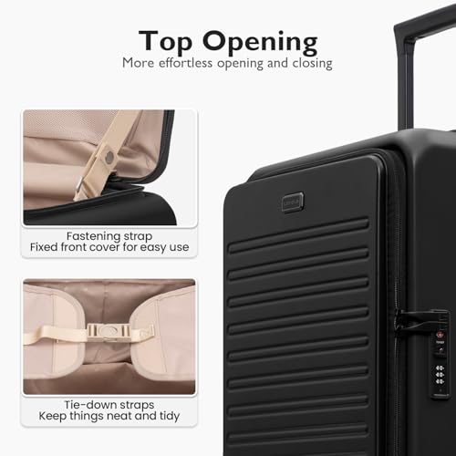 Top Opening Carry on Luggage with Narrow Trolley Handle