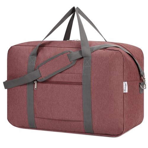For United Airlines Foldable Carry on Bag 22x14x9 Travel Duffel Bag Packable luggage Duffle for Women and Men 40L