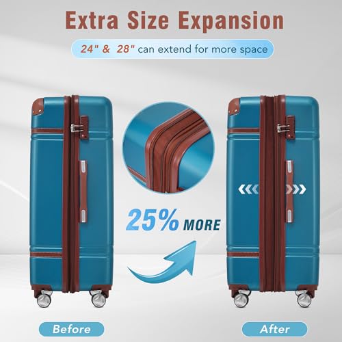 Suitcase Set 28 IN Expandable Luggage with TSA Lock Spinner Wheels (3 Count)