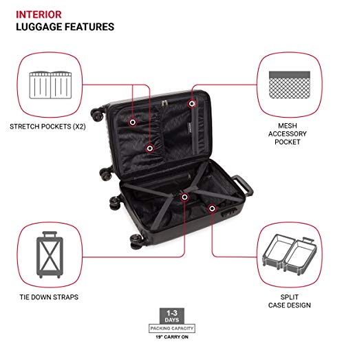 7272 Energie Expandable Hardside Luggage with Spinner Wheels and TSA Lock