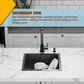 18x18In Black Stainless Steel Kitchen And Bar Sink