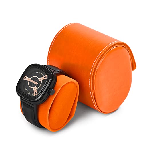 Luxury Leather Watch Storage Box Travel Single Watch Case Jewelry Gift Box for Christmas Anniversary Birthday