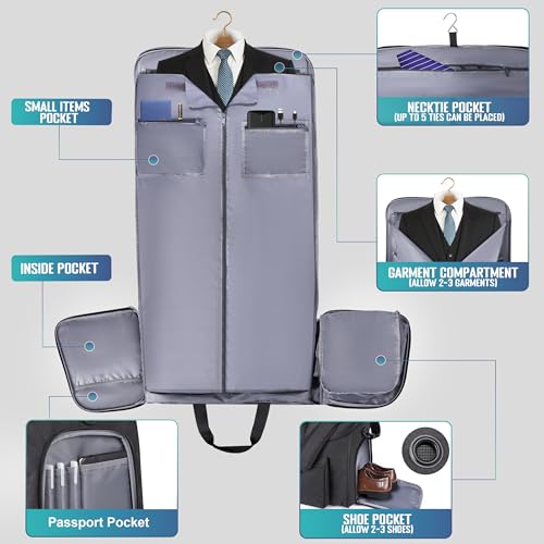 2 in 1 Garment Duffle Bags for Travel Mens Carry