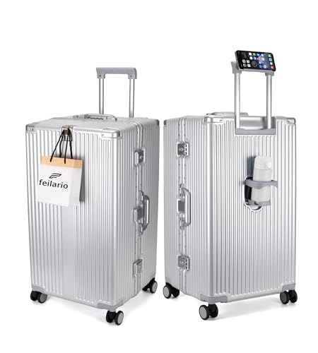 Super Large Aluminum Frame Checked Zipperless Luggage