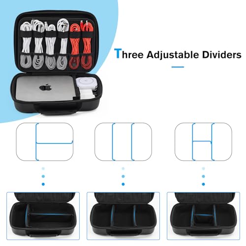 Hard Travel Electronic Organizer Case for MacBook Power Adapter Chargers Cables Power Bank Apple Magic Mouse Apple Pencil USB Flash Disk SD Card Small Portable Accessories Bag