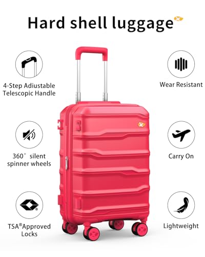 20 Inch Expandable Carry On Luggage 22x14x9 Airline Approved Suitcase