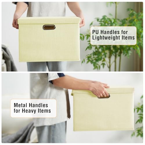 17" Large Collapsible Storage Bins with Lids (3 Count)
