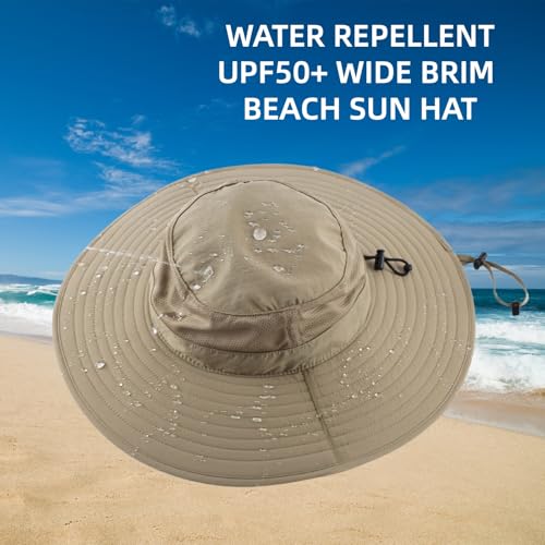 UPF50+ Mens Sun Hat Wide Brim Fishing Hat Foldable Large Brim UV Protection Sun Hat for Men Women Beach Gardening