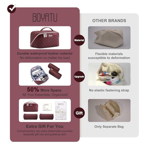 Travel Makeup Bag Cosmetic Bags for Women (3 Count)