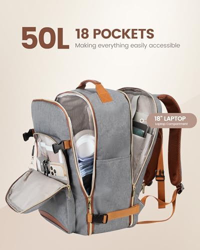 50L Travel Backpack Flight Approved Carry on Backpack