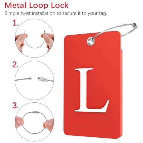2 Pack Initial Luggage Tags for Suitcases Airplane Travel Essentials (2 Count)
