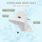 Cooling Sun Hat for Men Women UPF50+ Wide Brim Fishing Hat with Neck Flap Adjustable Foldable Bucket Hat for Hiking White