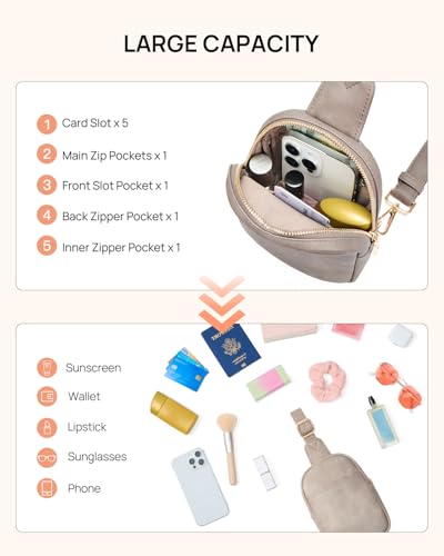 Crossbody Bags for Women Leather Cross Body Sling Bag for Woman Travel Cloud Grey
