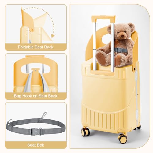 Ride On Luggage with Foldable Seat&Seat Belt