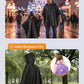 Hooded Rain Poncho Waterproof Raincoat Jacket for Kids Black