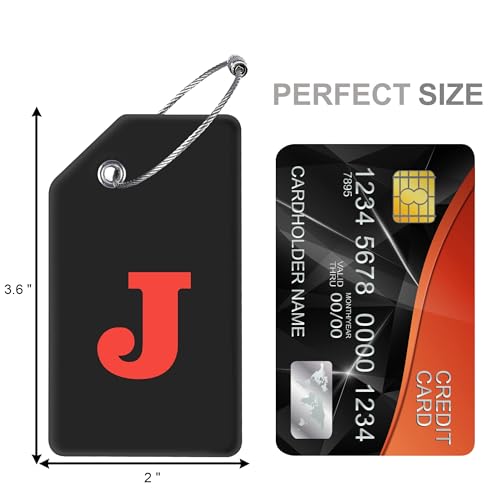8 Pack Initial Luggage Tags for Suitcases Airplane Travel Essentials (8 Count)
