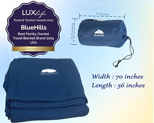 Ultra Compact 2 Pack Travel Blanket Pillow Airplane (2 Count)