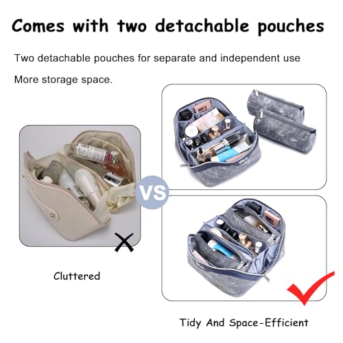 Travel Makeup Bag Cosmetic Bags for Women (3 Count)