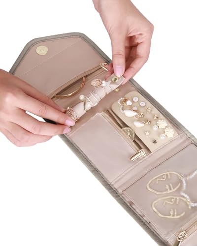 Travel Jewelry Organizer Case Foldable Jewelry Roll