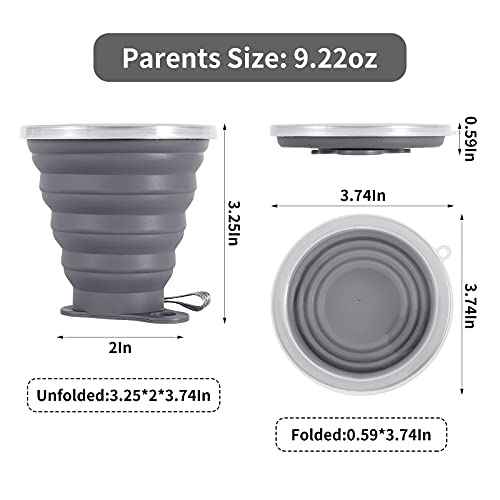 Silicone Collapsible Travel Cup with Lids