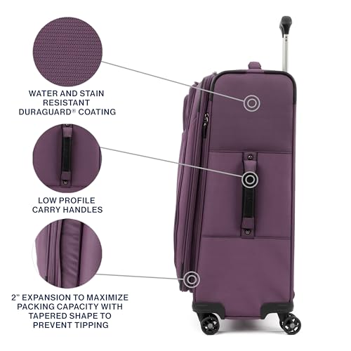 Tourlite Softside 25" Expandable Luggage with 4 Spinner Wheels