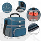Double Layer Cooler Insulated Lunch Bag Adult Lunch Box Large Tote Bag for Men (Lake Blue)