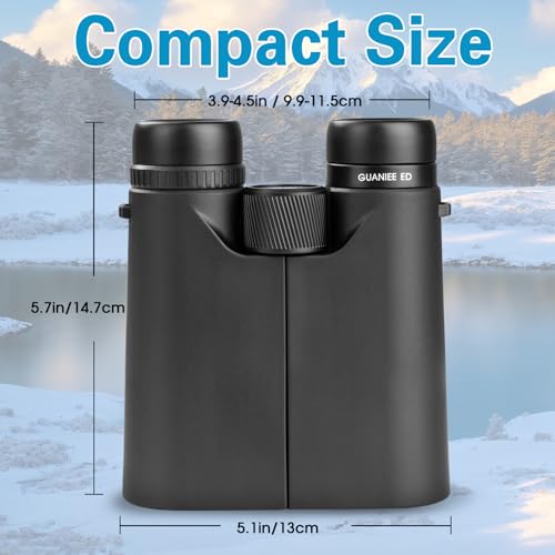 10x42 Binoculars for Adults High Powered Compact Binoculars with Low Light Night Vision for Bird Watching Hunting Travel Outdoor Sports