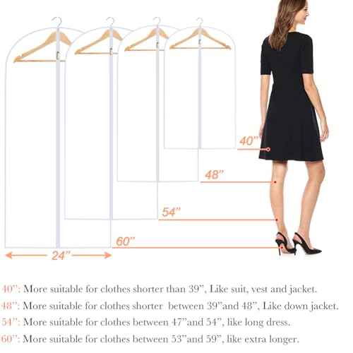 Clear Garment Bags for Hanging Clothes Travel (12 Count)