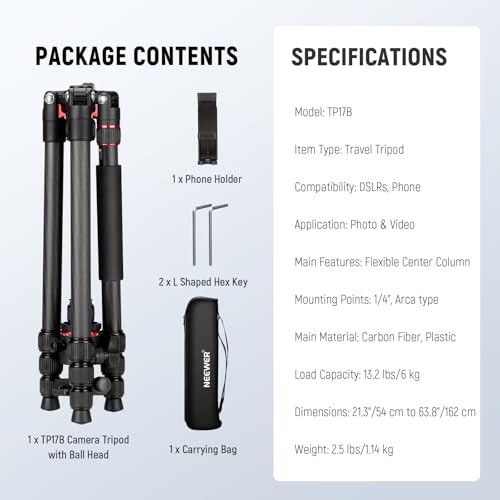 Basics Carbon Fiber Travel Tripod Monopod