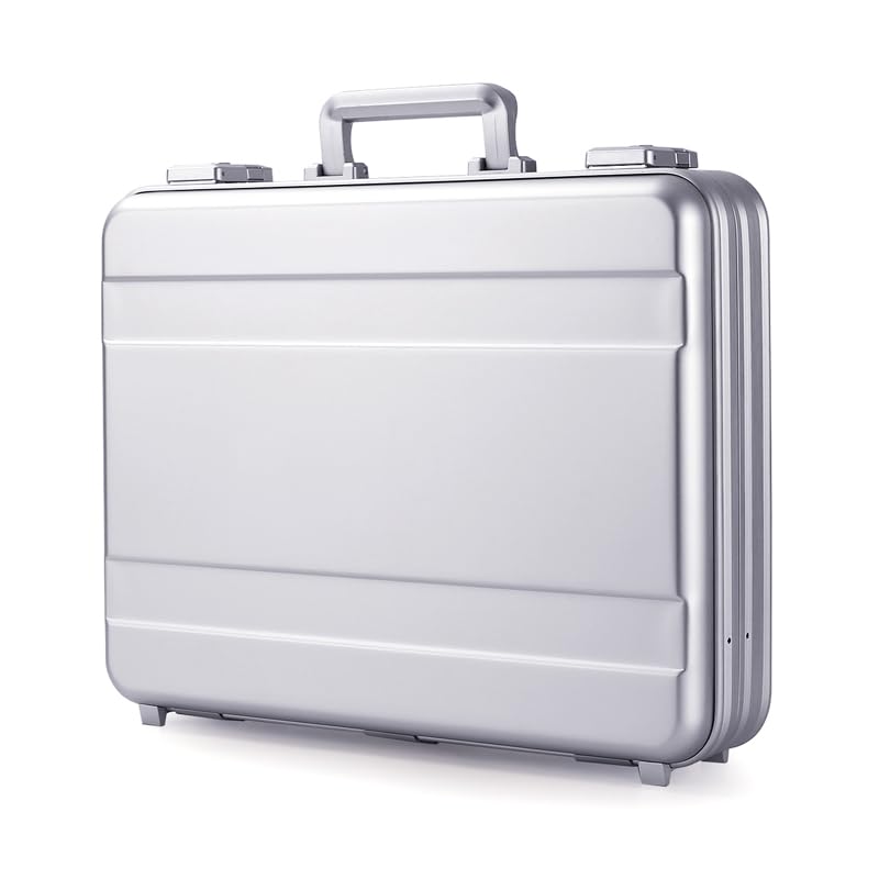 Aluminum Briefcase Metal Toolkit Box TSA Combination Lock Luxury Case with Foam for Wine