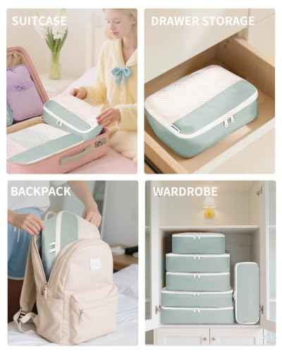 7 Set Packing Cubes Durable Packing Organizers Bag Organizer Bags Travel Carry on Suitcase Luggage for Women