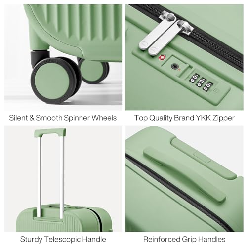 24 Inch Checked Luggage PC Hardshell Suitcases with Wheels for Travel Woman Men