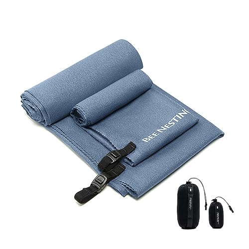 Ultralight Quick Dry Towels in XLarge & Small Sizes with Compact Packable Pocket Microfiber Towel for Backpacking Travel Beach Hiking Swimming Sports & Yoga (2 Count)