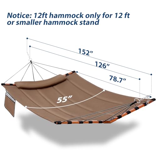 12FT 2 Person Hammock with V Shaped Spreader Bar