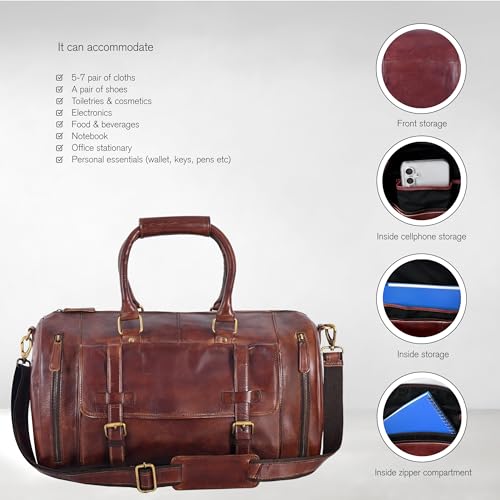 Genuine Leather Weekender Bag for Men