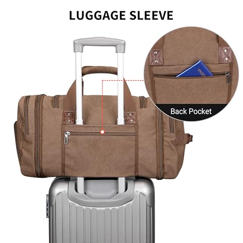 Canvas Duffle Bag for Men Expandable Convertible Travel Gym Duffel