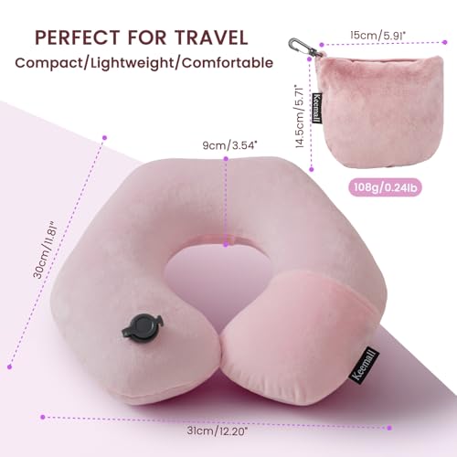 Inflatable Travel Neck Pillow for Airplane to Relieve Neck Pain