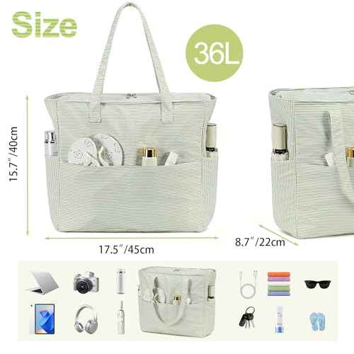 Waterproof Beach Tote Pool Bags for Women Ladies Extra Large Gym Tote Carry On Bag With Wet Compartment for Weekender Travel