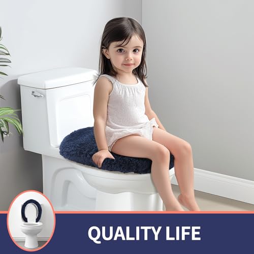 Microfiber Elongated Toilet Seat Cover 19.5"x 15" Machine Washable