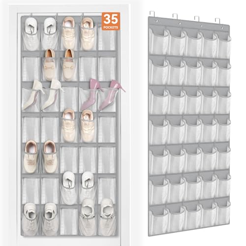 35 Large Pockets Over The Door Shoe Organizer